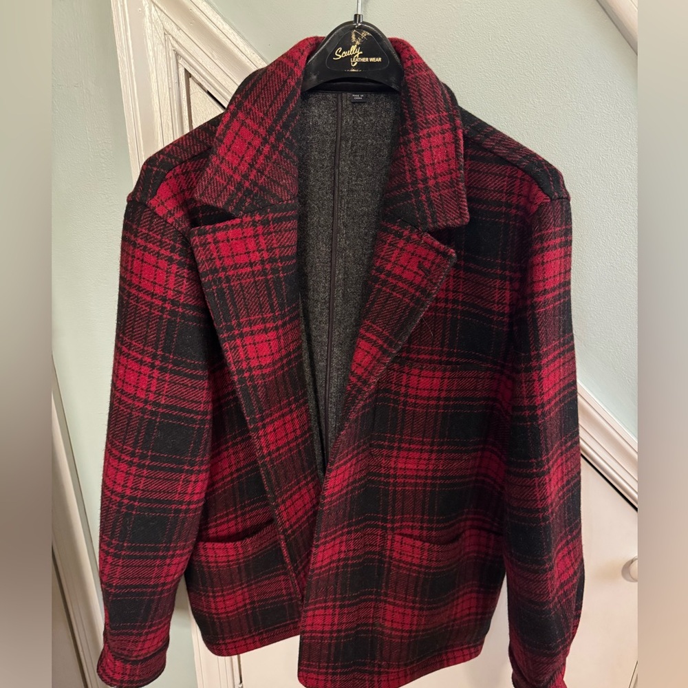 J. Crew Ludlow Limited English Wool Red Plaid Overcoat - Medium Men